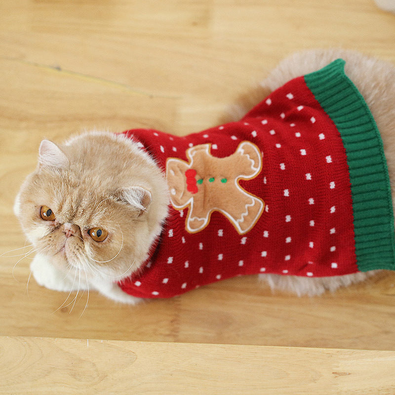 HKM-0506045 Cozy Blue Cat Sweater for Autumn and Winter, Bulky Acrylic, Various Sizes Available