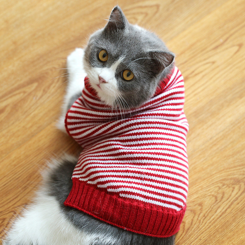 HKM-0506045 Cozy Blue Cat Sweater for Autumn and Winter, Bulky Acrylic, Various Sizes Available