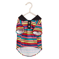 HKM-0506429 Striped Polo Shirt for Pets - Ins Style Sweater in Polyester, Sizes XS to XL