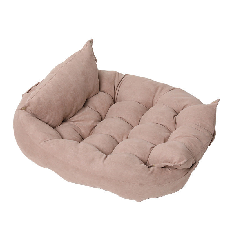HKM-0508093 Customizable Multifunctional Folding Square Pet Cushion - Soft Deerskin Velvet with PP Cotton Filling, Stylish Design in Five Colors