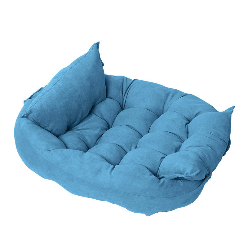 HKM-0508093 Customizable Multifunctional Folding Square Pet Cushion - Soft Deerskin Velvet with PP Cotton Filling, Stylish Design in Five Colors