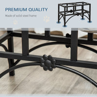 HKM-0508221 Elevated Double Stainless Steel Dog Food Bowl Feeding Station with Non-Slip Metal Base