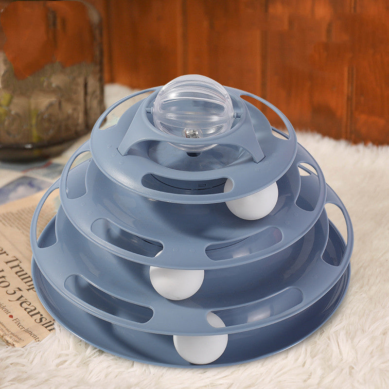 HKM-0508861 Square Cat Turntable Toy - Bite Resistant, Plastic Design for Fun and Engagement