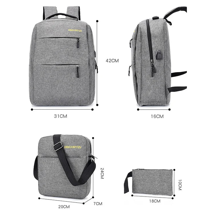 HKM-050899 15.6 Inch USB Charging Laptop Backpack with Fashionable Design and Multiple Compartments