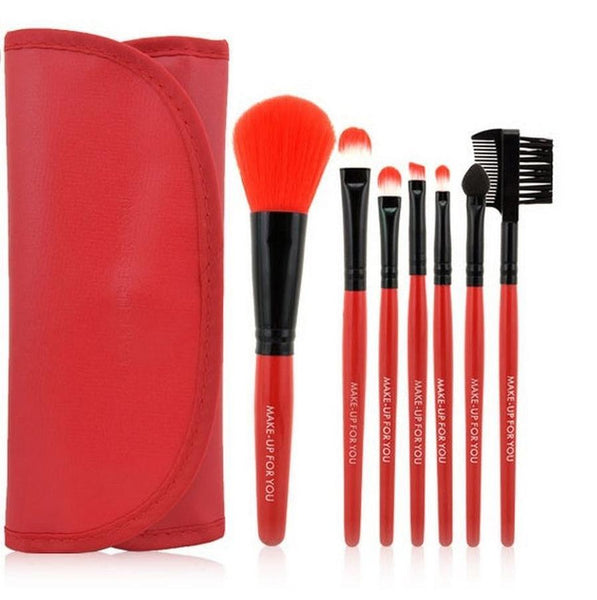 HKM-050899 Professional 7-Piece Makeup Brush Set with Portable Bag – Available in Various Colors