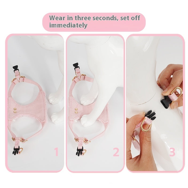 HKM-0509501 Lambswool Alloy Dog Fleece Vest with Chest Strap and Leash Options in Ryukin Pink and Turquoise Green