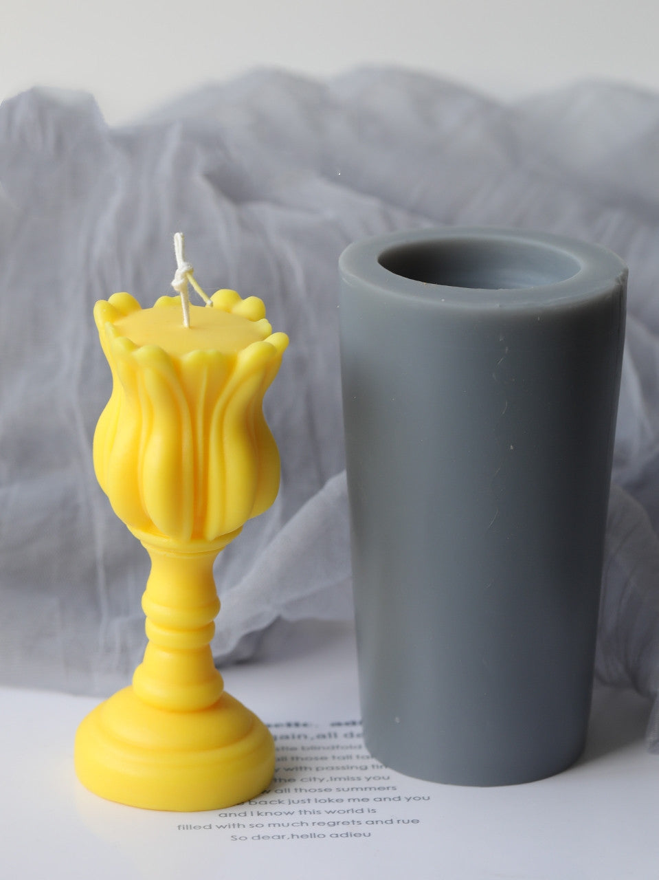 HKM-050963 Tulip Candlestick Silicone Mold for DIY Aromatherapy Candle Making