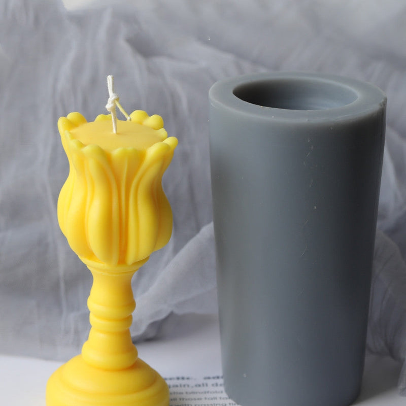 HKM-050963 Tulip Candlestick Silicone Mold for DIY Aromatherapy Candle Making