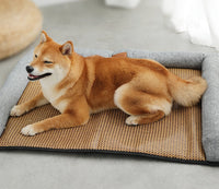 HKM-0509885 Rattan Summer Sleeping Mat in Pink, Gray, and Brown - Available in Sizes S, M, L