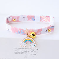 HKM-0510013 Cute Adjustable Cloth Dog Collar with Safety Buckle - XS to M Sizes Available