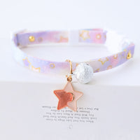 HKM-0510013 Cute Adjustable Cloth Dog Collar with Safety Buckle - XS to M Sizes Available