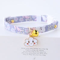 HKM-0510013 Cute Adjustable Cloth Dog Collar with Safety Buckle - XS to M Sizes Available