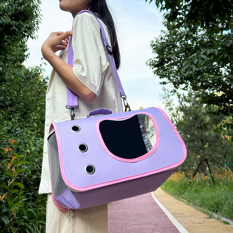 HKM-0510269 Portable Large Capacity Crossbody Pet Bag - Breathable Oxford Cloth in Various Colors