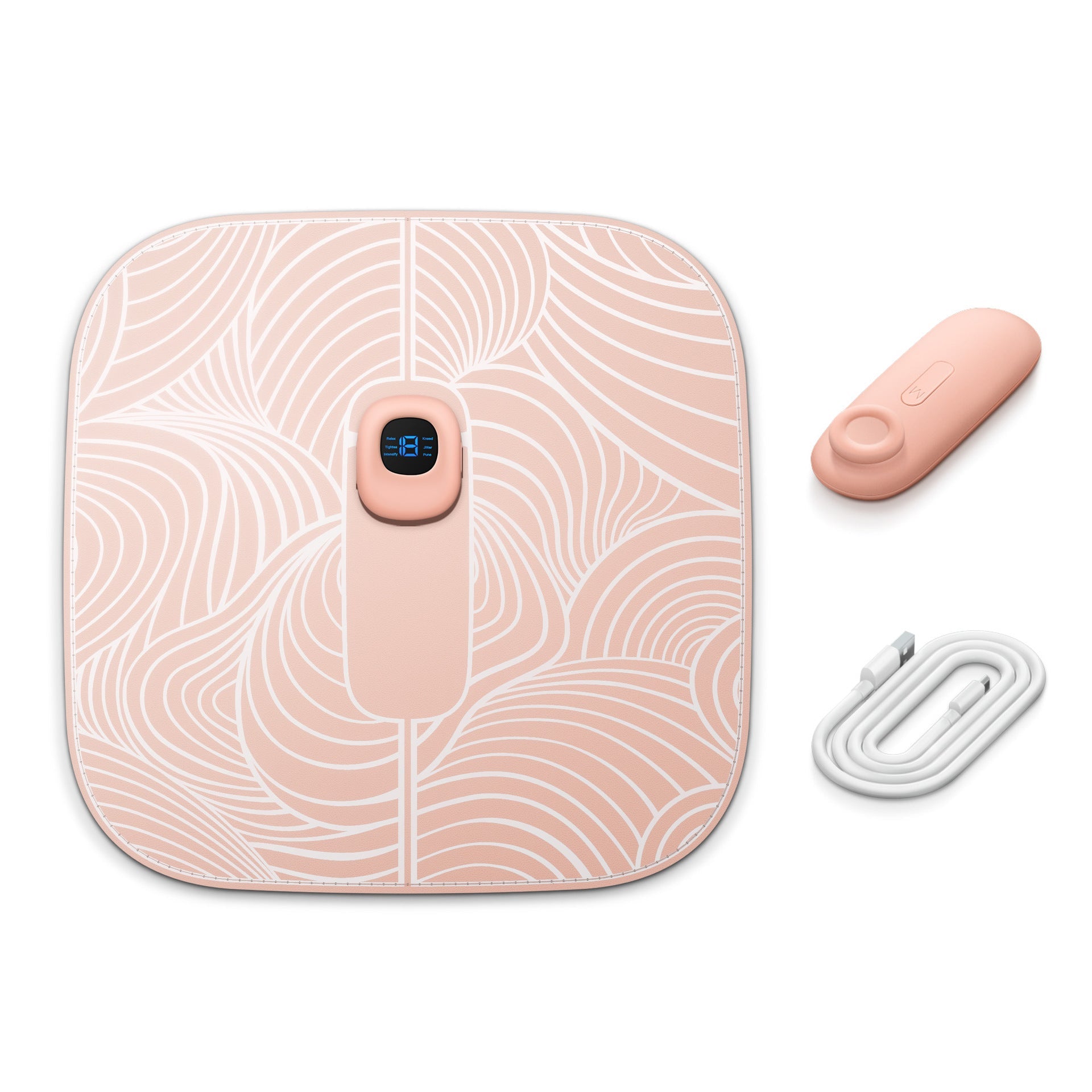 HKM-051027 Rechargeable Smart Leg Pad - USB Powered, Leather & Silver Paste, Pink, 300mm x 300mm