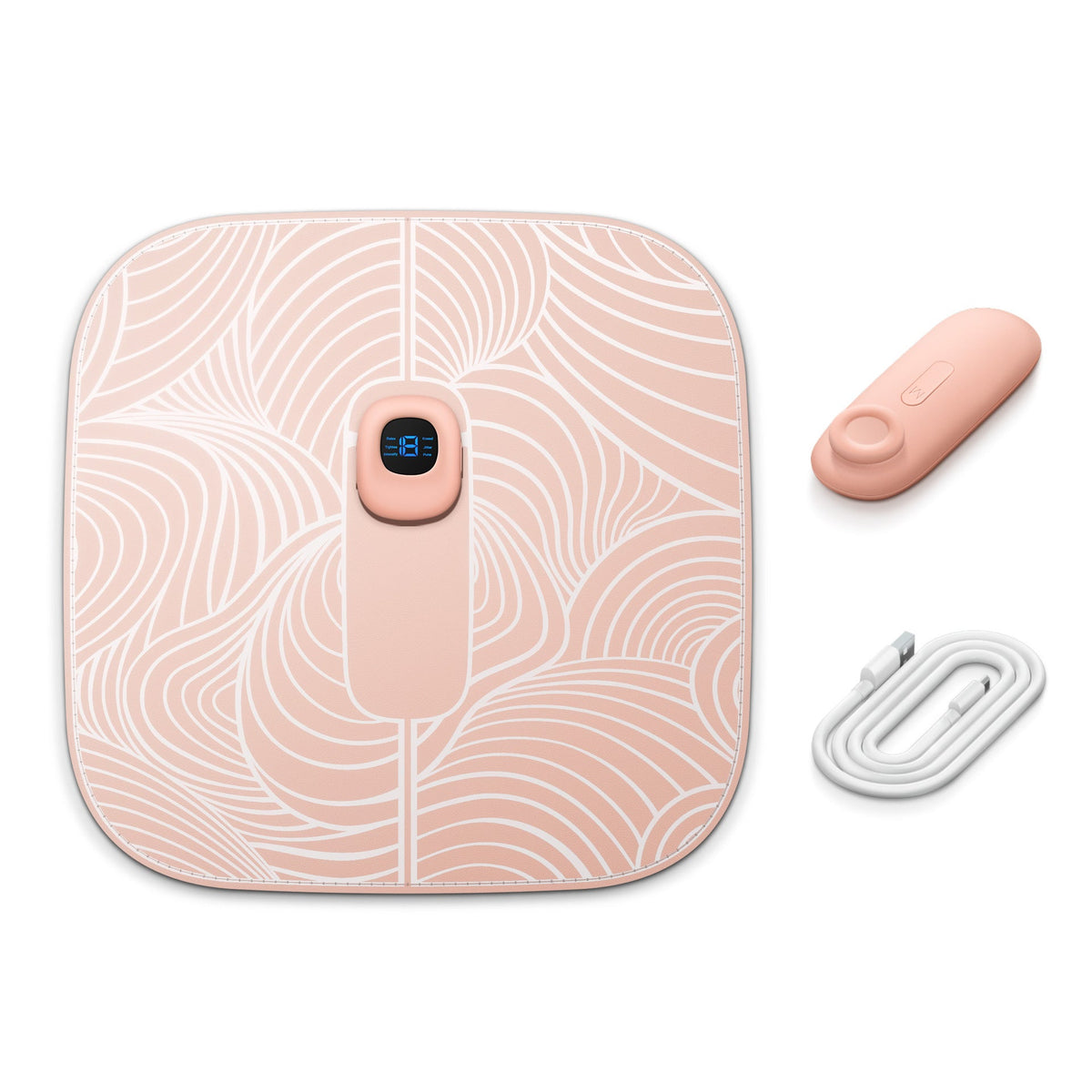 HKM-051027 Rechargeable Smart Leg Pad - USB Powered, Leather & Silver Paste, Pink, 300mm x 300mm