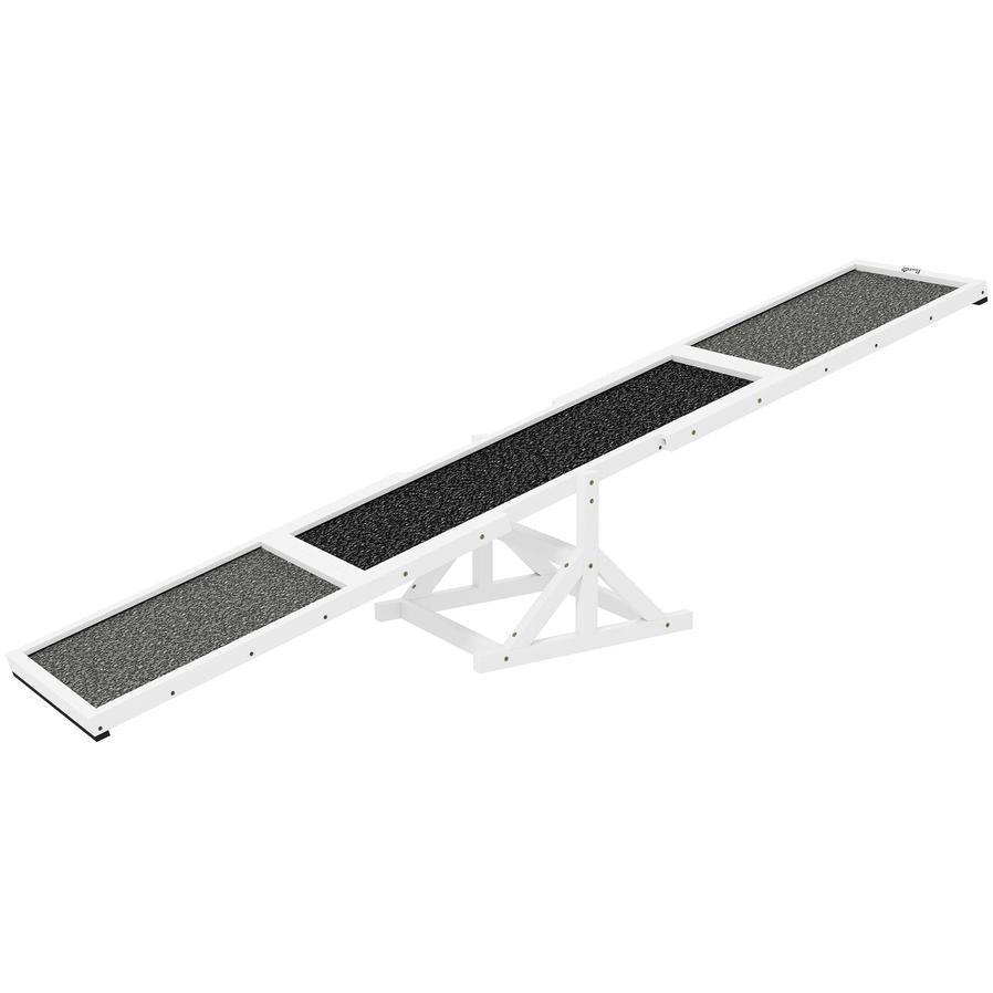 HKM-051027 Wooden Agility Dog Seesaw for Training and Exercise, Weather Resistant, 83 L x 16 W x 14 H, Suitable for Extra Large Dogs