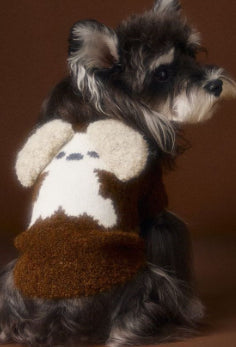 HKM-0512573 Sleeveless Three-Dimensional Ear Sweater Vest for Small Dogs in Beige and Coffee Colors
