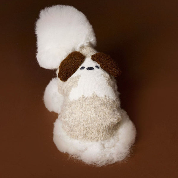 HKM-0512573 Sleeveless Three-Dimensional Ear Sweater Vest for Small Dogs in Beige and Coffee Colors