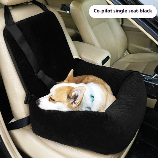 HKM-0512829 Portable Dog Car Seat Cushion - Black Plaid, Gray Plaid, Beige Plaid, Navy Grid, Green Plaid, Coffee Plaid, Pink Plaid - 52x50x58cm