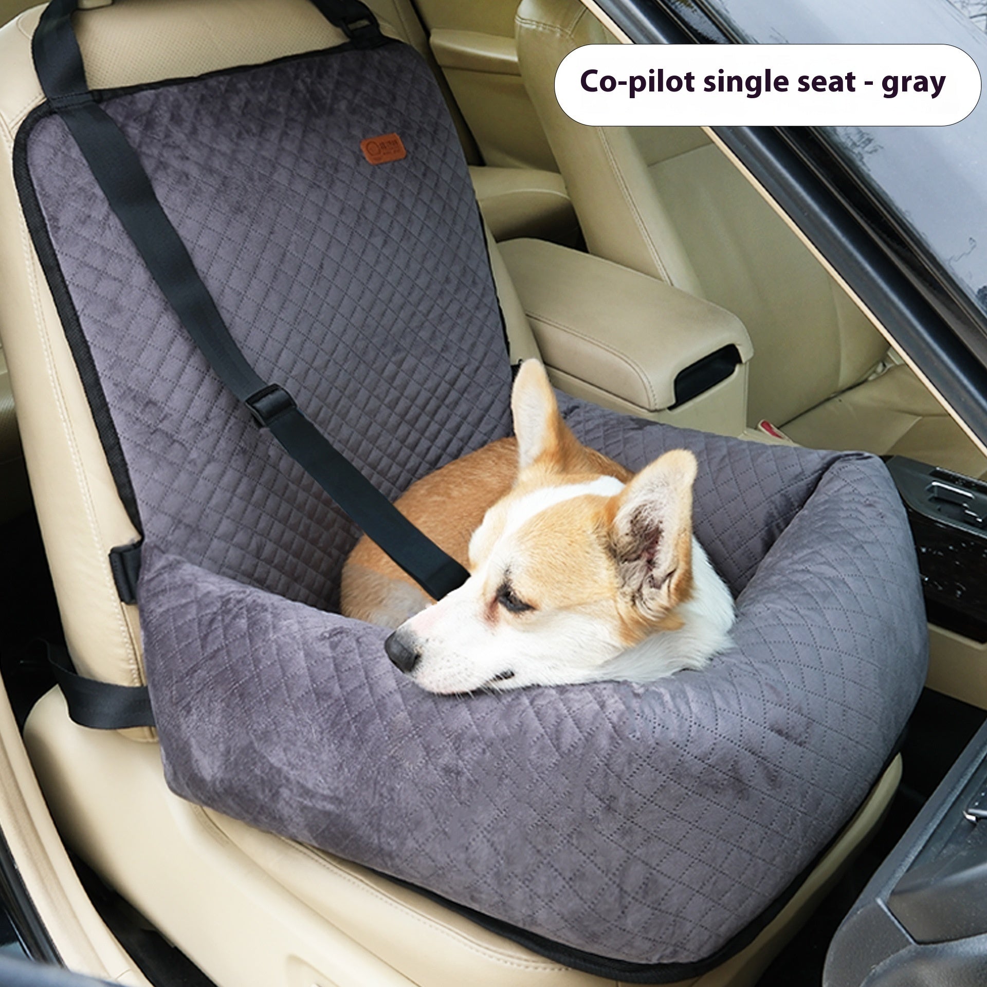 HKM-0512829 Portable Dog Car Seat Cushion - Black Plaid, Gray Plaid, Beige Plaid, Navy Grid, Green Plaid, Coffee Plaid, Pink Plaid - 52x50x58cm