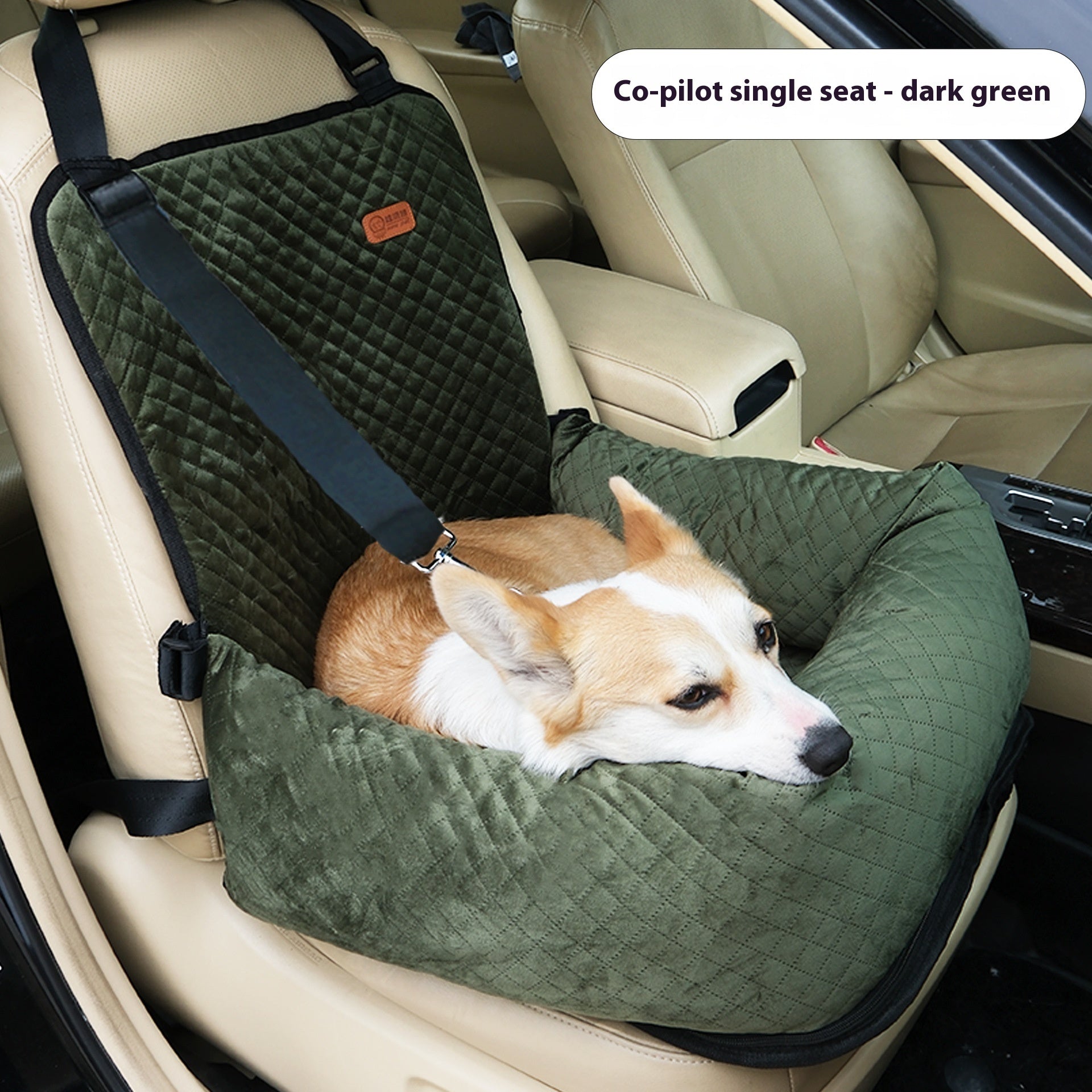 HKM-0512829 Portable Dog Car Seat Cushion - Black Plaid, Gray Plaid, Beige Plaid, Navy Grid, Green Plaid, Coffee Plaid, Pink Plaid - 52x50x58cm