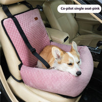 HKM-0512829 Portable Dog Car Seat Cushion - Black Plaid, Gray Plaid, Beige Plaid, Navy Grid, Green Plaid, Coffee Plaid, Pink Plaid - 52x50x58cm