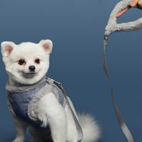 HKM-0513597 Bunny Fleece Adjustable Dog Leash for Small to Medium Dogs - Soft Polyester Fiber in Pink and Light Gray