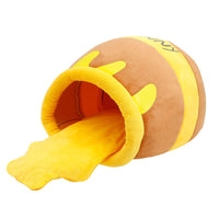 HKM-0513853 Cozy Honey Pot Cat Bed with Memory Foam Cushion, Plush Pet Cave for Small Cats