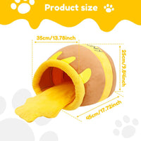 HKM-0513853 Cozy Honey Pot Cat Bed with Memory Foam Cushion, Plush Pet Cave for Small Cats