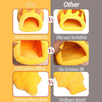 HKM-0513853 Cozy Honey Pot Cat Bed with Memory Foam Cushion, Plush Pet Cave for Small Cats