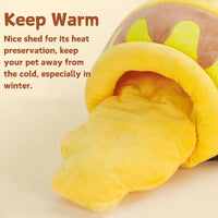 HKM-0513853 Cozy Honey Pot Cat Bed with Memory Foam Cushion, Plush Pet Cave for Small Cats