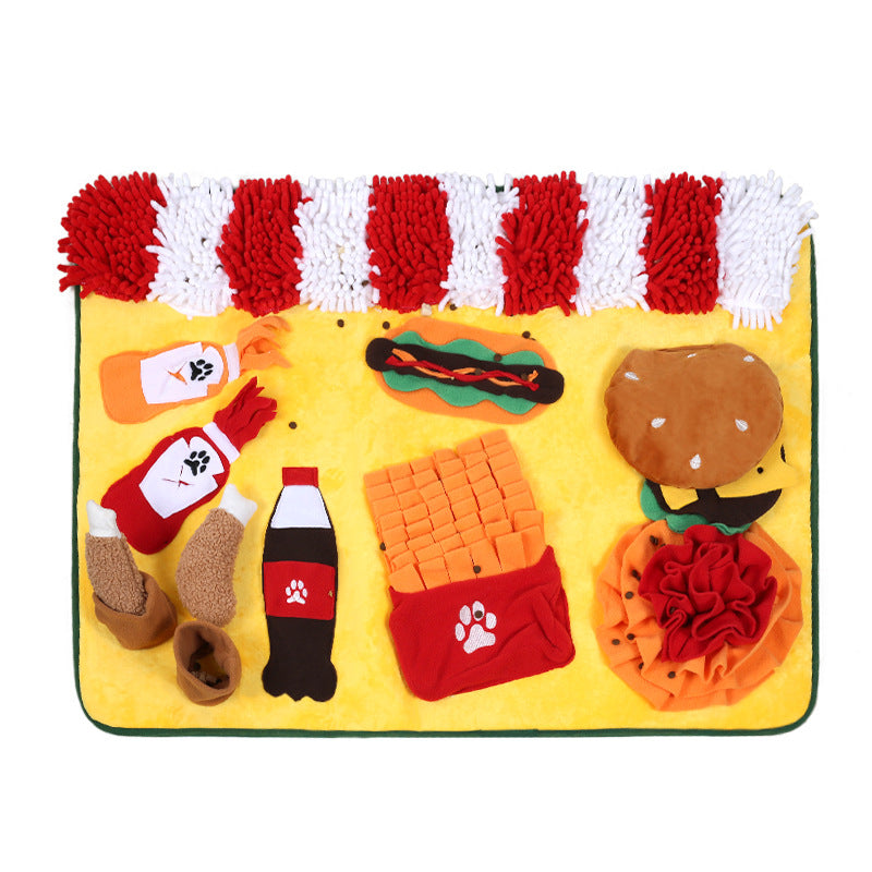 HKM-0514621 Pet Sniffing Training Mat for Dogs and Cats - Chenille Polar Fleece, Non-Slip, 80x60cm