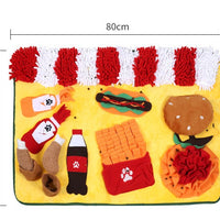 HKM-0514621 Pet Sniffing Training Mat for Dogs and Cats - Chenille Polar Fleece, Non-Slip, 80x60cm