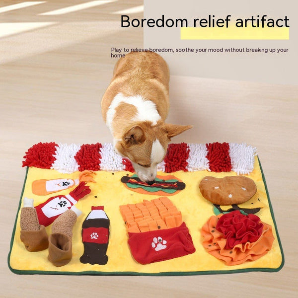 HKM-0514621 Pet Sniffing Training Mat for Dogs and Cats - Chenille Polar Fleece, Non-Slip, 80x60cm