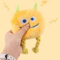 HKM-0515261 Durable Cartoon Dog Squeaky Toy - Chewable Teething with Knot Design, Ideal for Interactive Play and Teeth Cleaning