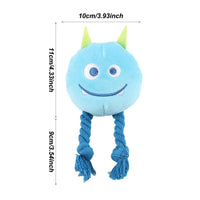 HKM-0515261 Durable Cartoon Dog Squeaky Toy - Chewable Teething with Knot Design, Ideal for Interactive Play and Teeth Cleaning