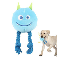 HKM-0515261 Durable Cartoon Dog Squeaky Toy - Chewable Teething with Knot Design, Ideal for Interactive Play and Teeth Cleaning