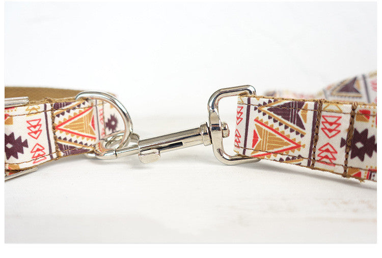 HKM-0515773 Brown Pet Bow Tie Set with Adjustable Leash, Polyester Material, Multiple Sizes Available