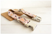 HKM-0515773 Brown Pet Bow Tie Set with Adjustable Leash, Polyester Material, Multiple Sizes Available