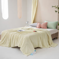 HKM-051667 Machine Washable Ice Silk Summer Quilt - Cool Fiber Antibacterial Filler, INS Style, 150x200cm & 200x230cm Options Available