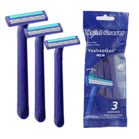 HKM-051731 Blue Stainless Steel Three-layer Disposable Razor for Men