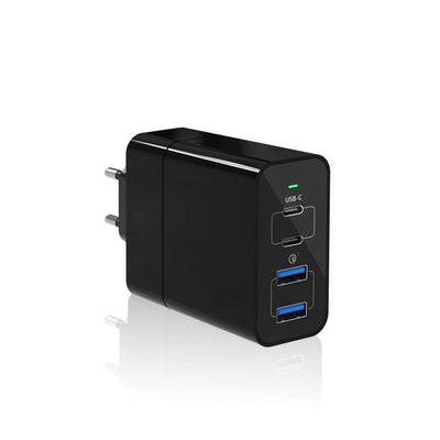 HKM-051731 Dual Port USB-C Charger with 48W Power Delivery, Compact Design, 100-240V Input