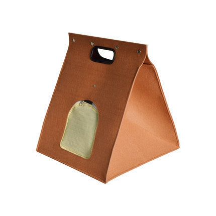 HKM-0517821 Eco-Friendly Wool Felt Pet Cabin for Cats and Dogs - Four Seasons Comfort, Washable, Grey/Brown, 40x40x40cm