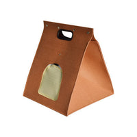 HKM-0517821 Eco-Friendly Wool Felt Pet Cabin for Cats and Dogs - Four Seasons Comfort, Washable, Grey/Brown, 40x40x40cm