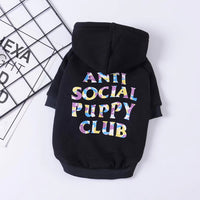 HKM-0520125 Cozy Black Cotton Dog Sweater with Hood for Autumn Wear