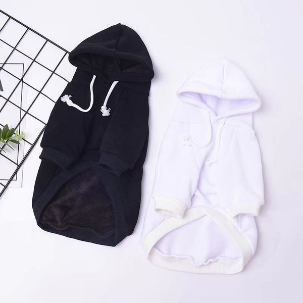 HKM-0520125 Cozy Black Cotton Dog Sweater with Hood for Autumn Wear