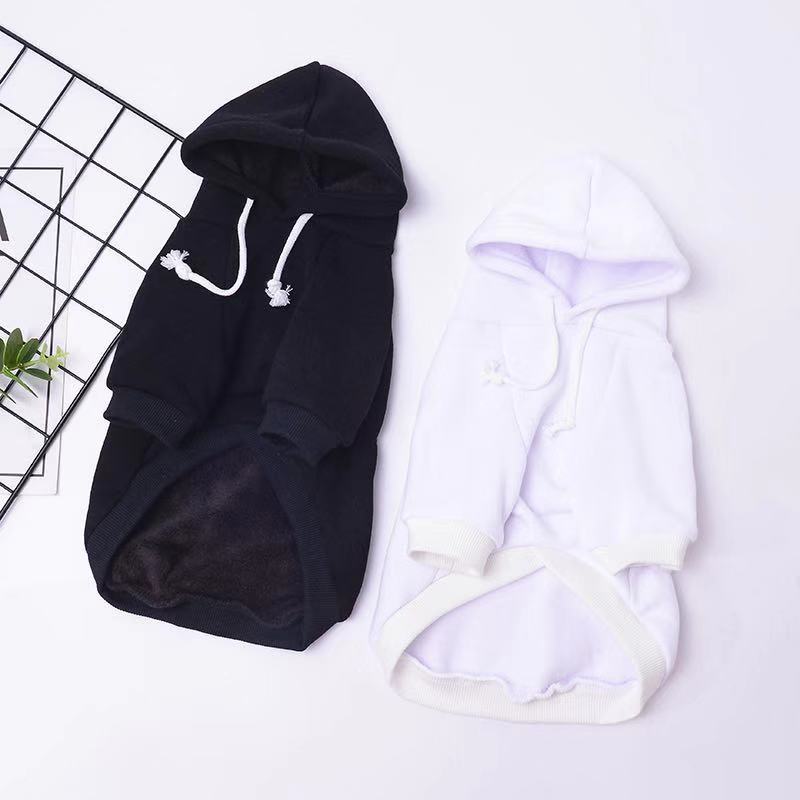 HKM-0520125 Cozy Black Cotton Dog Sweater with Hood for Autumn Wear