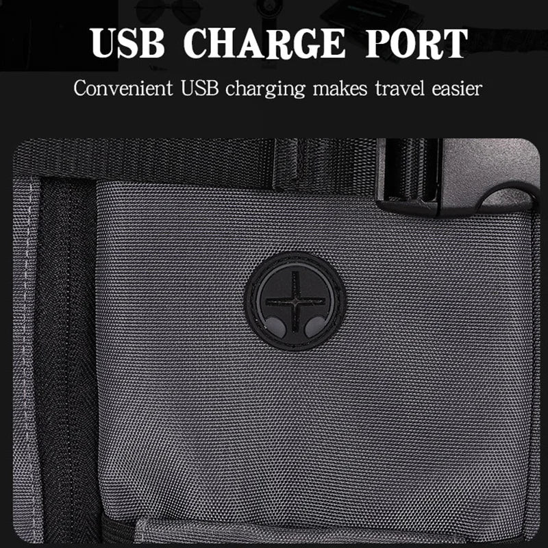 HKM-052051 Waterproof Nylon Laptop Backpack with USB Charging Port and Large Capacity for Students