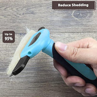 HKM-0521021 Professional Pet De-Shedding Tool for Dogs and Cats - Ergonomic Stainless Steel Brush with Easy Clean Design