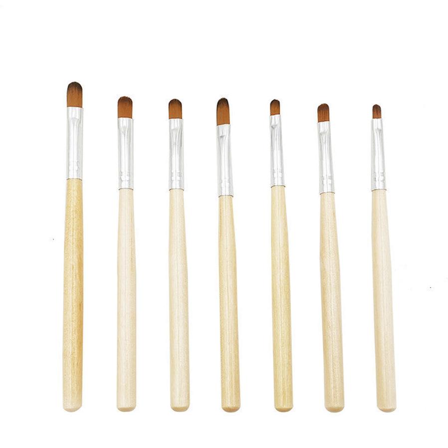 HKM-052307 7-Piece Wooden Light Therapy Pen Set for Nail Treatment